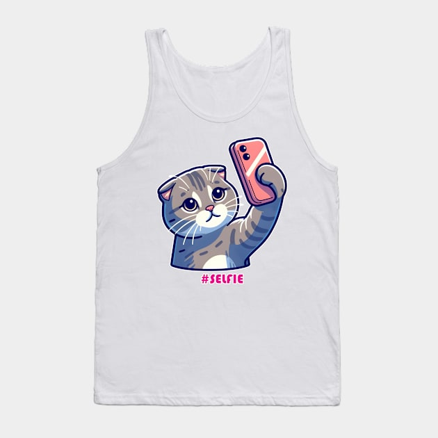 Cat Selfie Tank Top by Rawlifegraphic